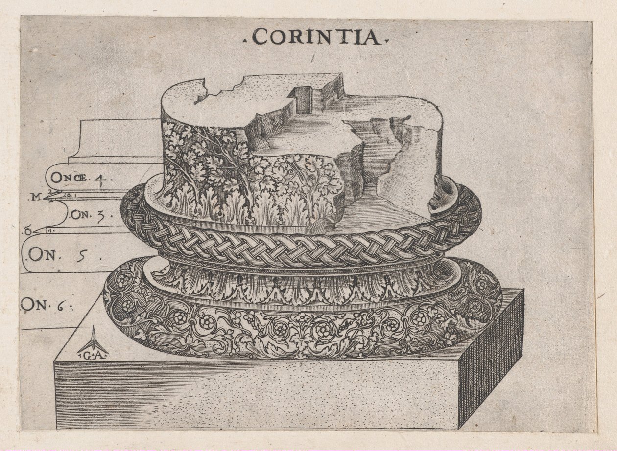 Speculum Romanae Magnificentiae: Corinthian base by Master GA