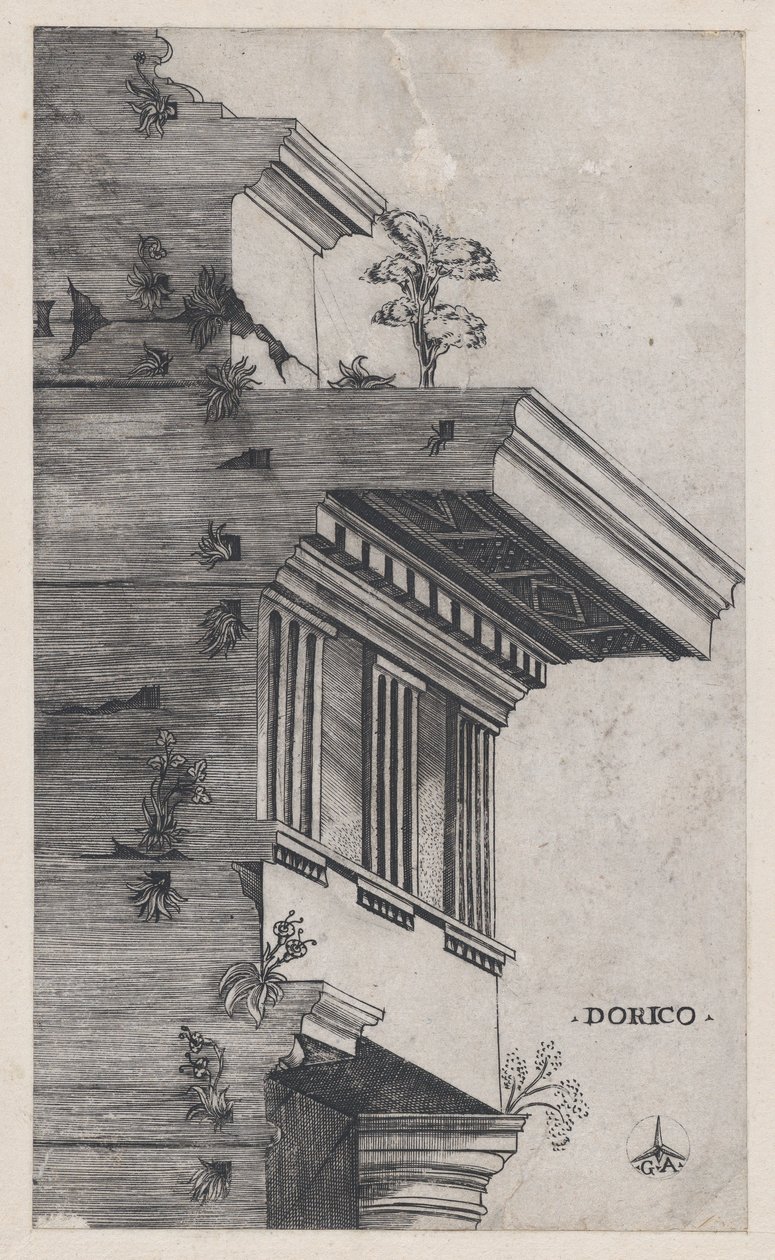 Speculum Romanae Magnificentiae: Doric Order by Master GA