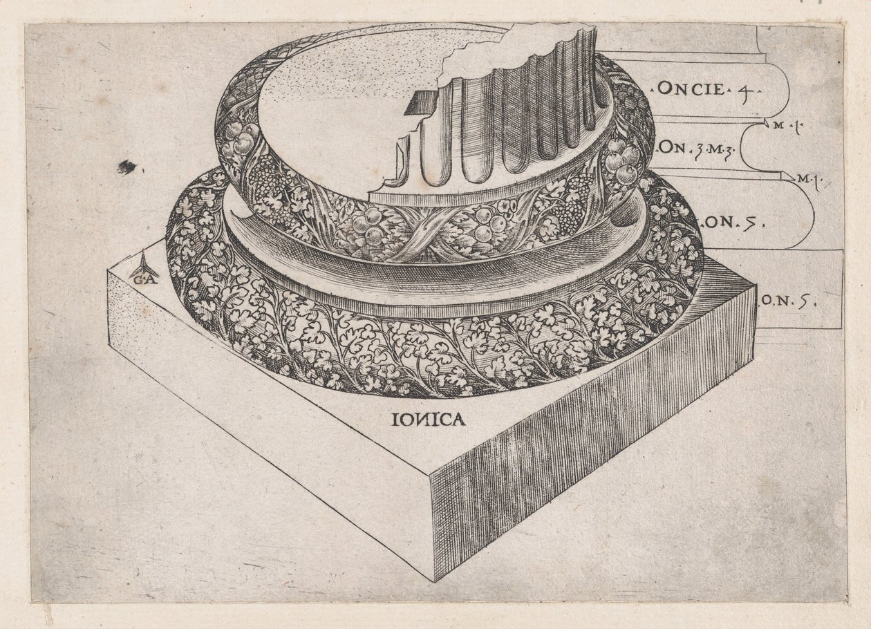 Speculum Romanae Magnificentiae: Ionic Base by Master GA