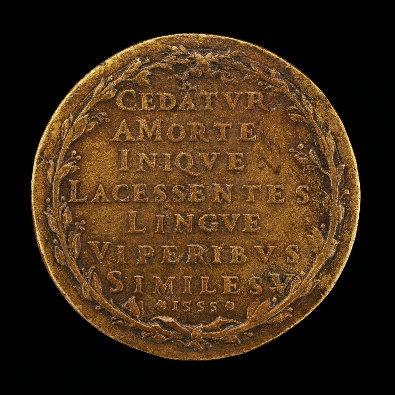 Inscription in a Laurel Wreath [reverse] by Master I.A.V.F.