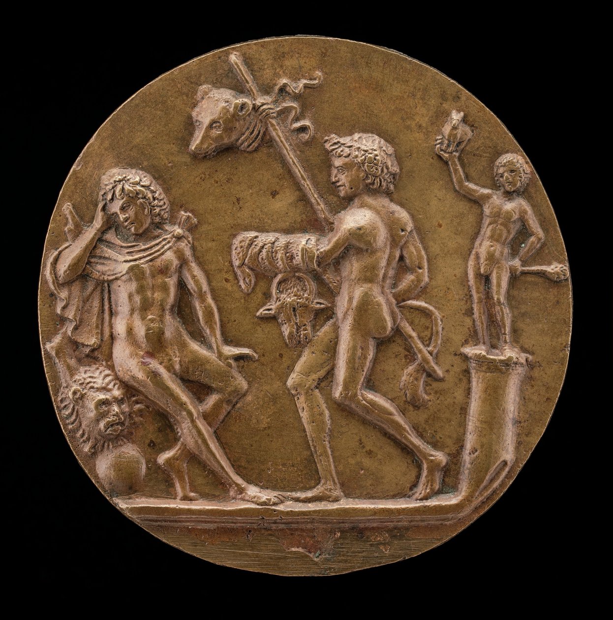 Hercules with Bacchic Figures by Master IO.FF.