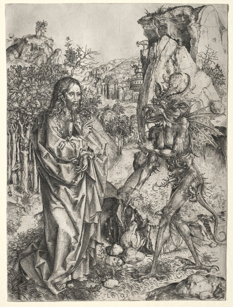 The Temptation of Christ, 1400s by Master L Cz