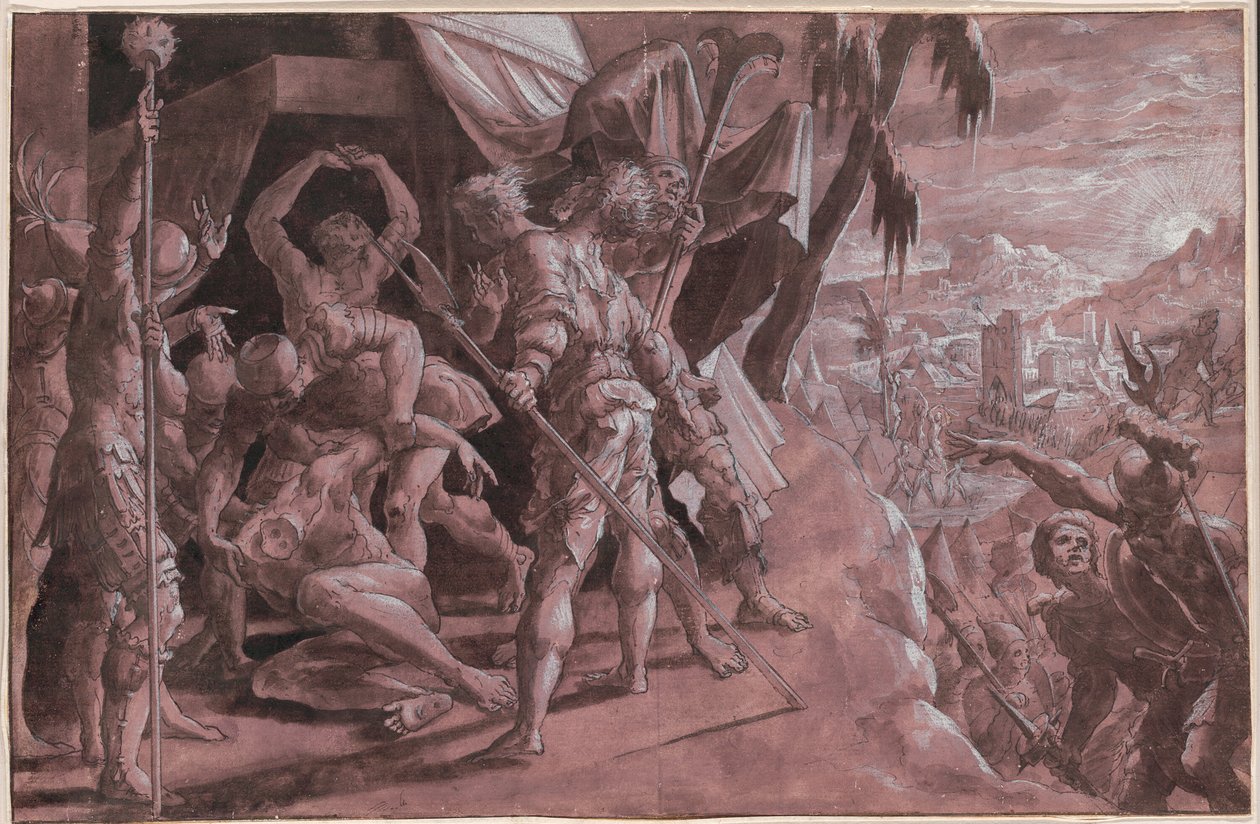 Soldiers Discovering the Body of Holofernes by Master Of The Liechtenstein Adoration