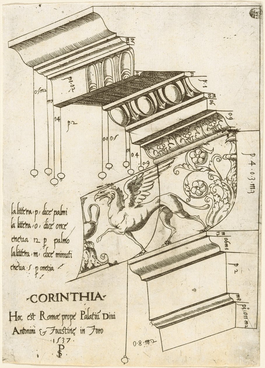 Entablature from the Temple of Antoninus and Faustina, Rome by Master PS