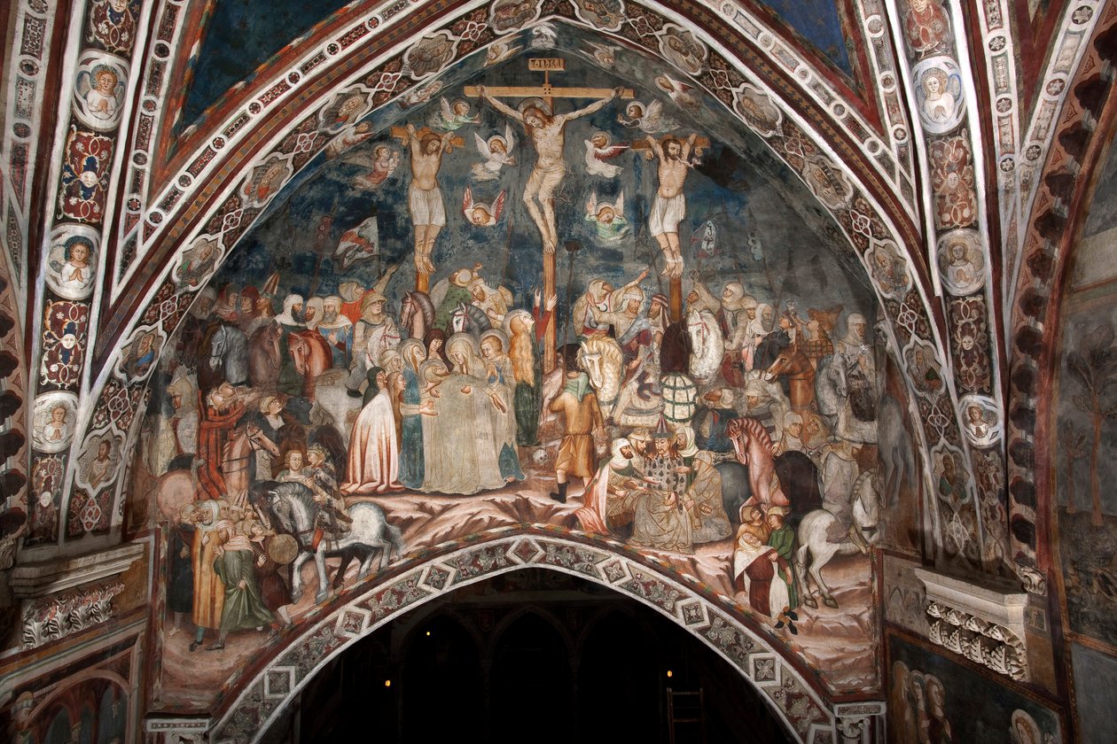 The Crucifixion Fresco of the Master of the Sacro Speco by Master Trecentesco of Sacro Speco School