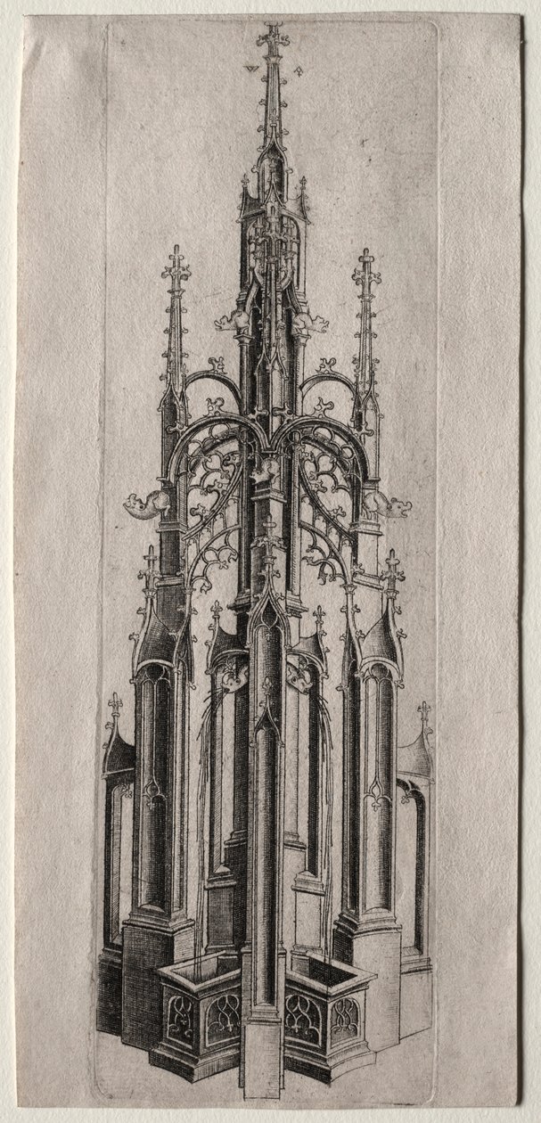 Design for a Gothic Fountain, c. 1470 by Master W with the Key