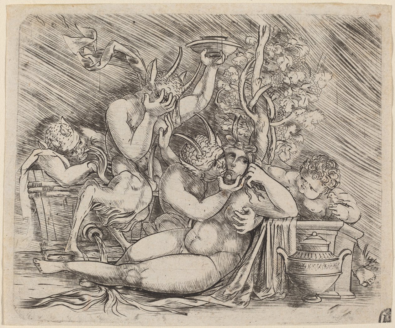 Bacchanalian Scene with Satyrs and a Maenad by Master of 1515
