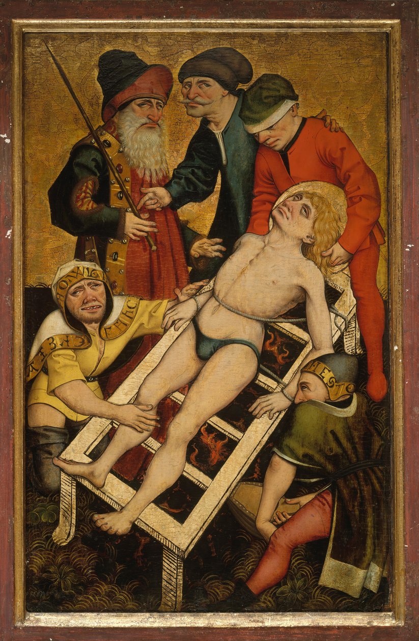 The Martyrdom of Saint Lawrence, reverse Giving Drink to the Thirsty by Master of Alkmaar