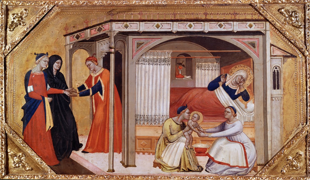The Birth of the Virgin Mary by Master of Ashmolean Predella