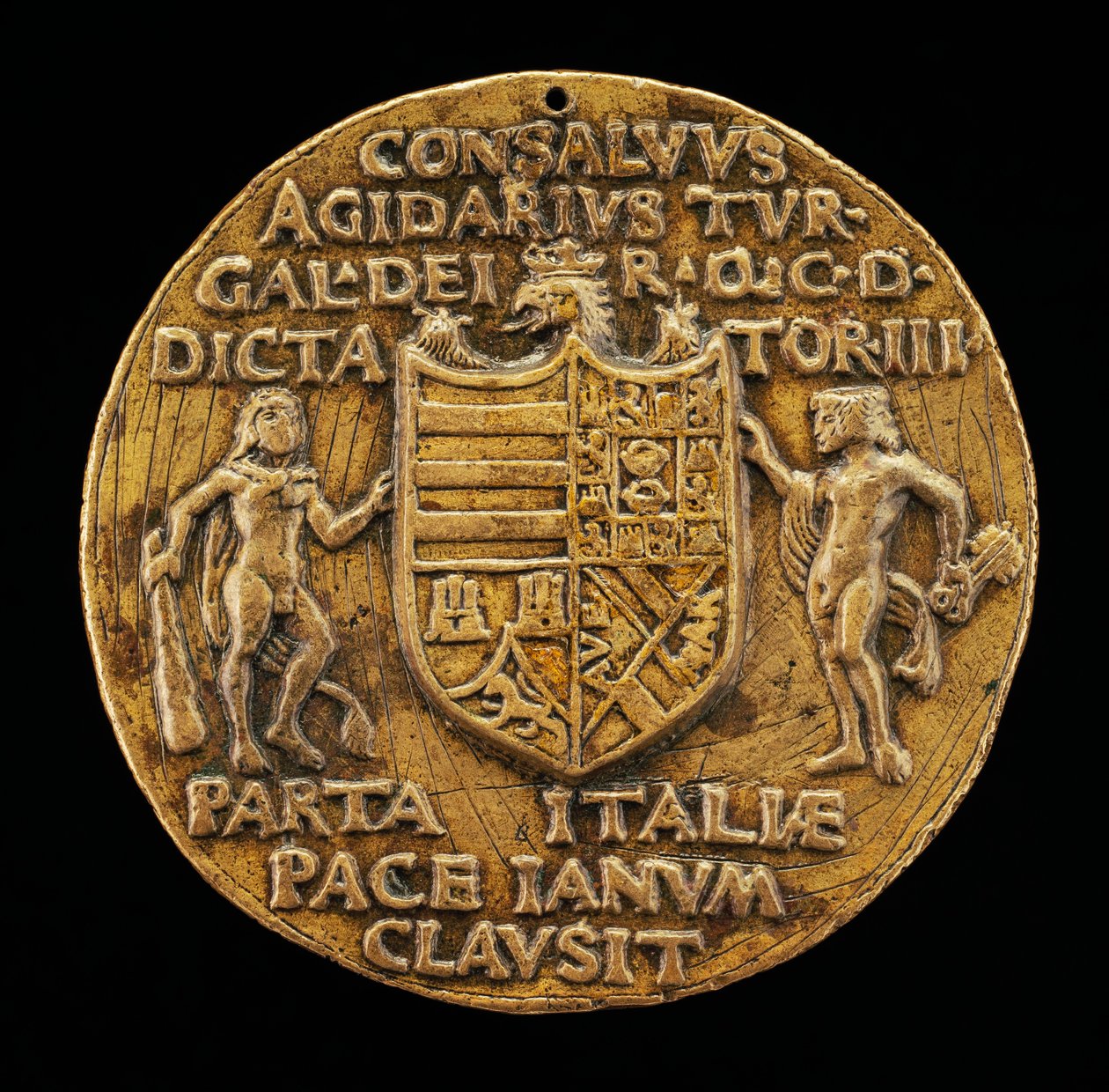 Shield Supported by Hercules and Janus [reverse], c. 1503 by Master of Coriolanus