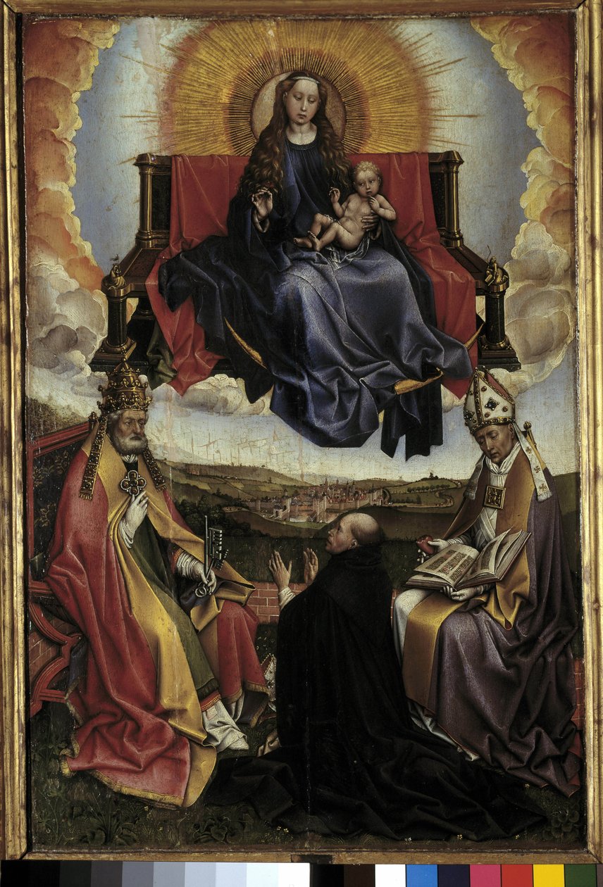 Virgin in Glory Between St. Peter and St. Augustine by Master of Flémalle