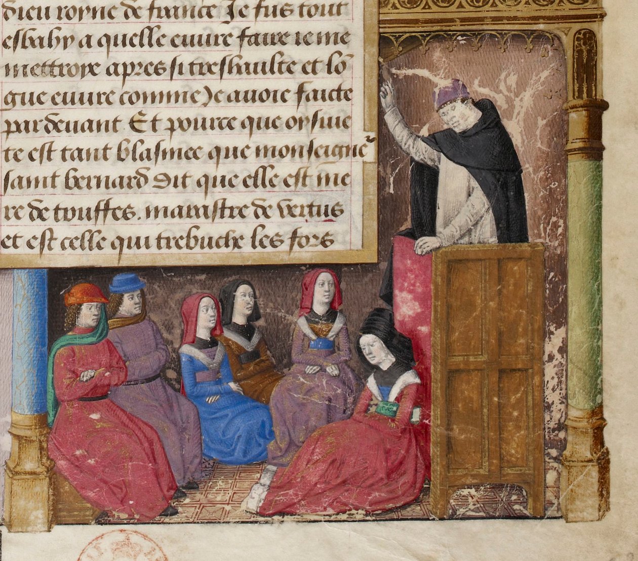 Jacques de Voragine Preaching (detail) by Master of Jacques de Besançon