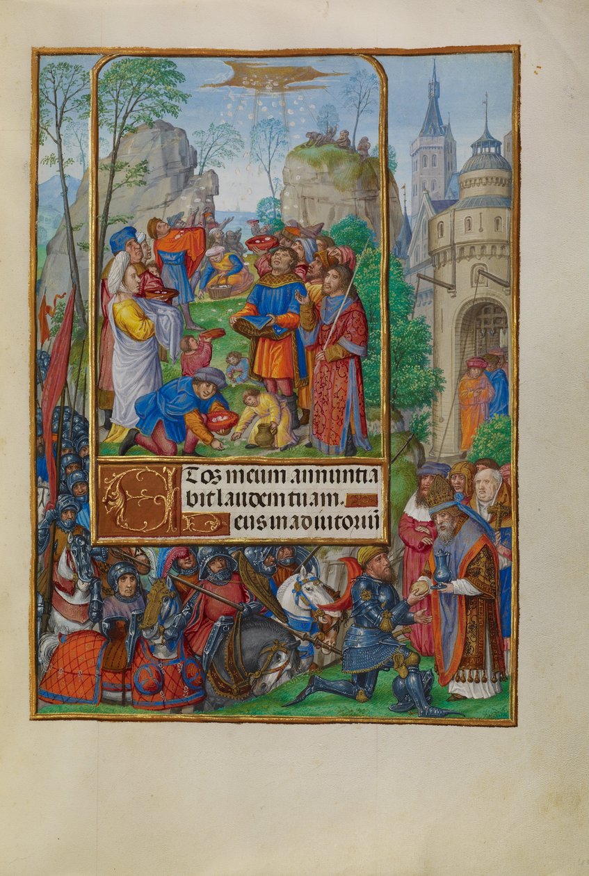 The Israelites Collecting Manna from Heaven by Master of James IV of Scotland