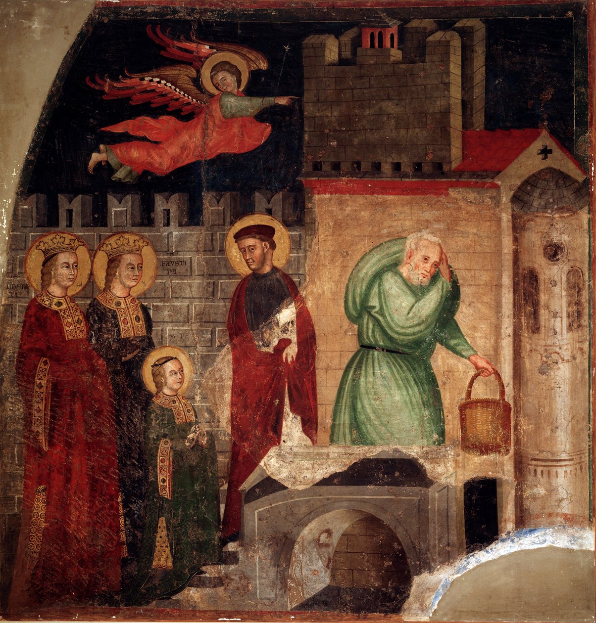 Saint Faustina and Liberate Find Refuge in a House in Como (detail) by Master of St Margaret