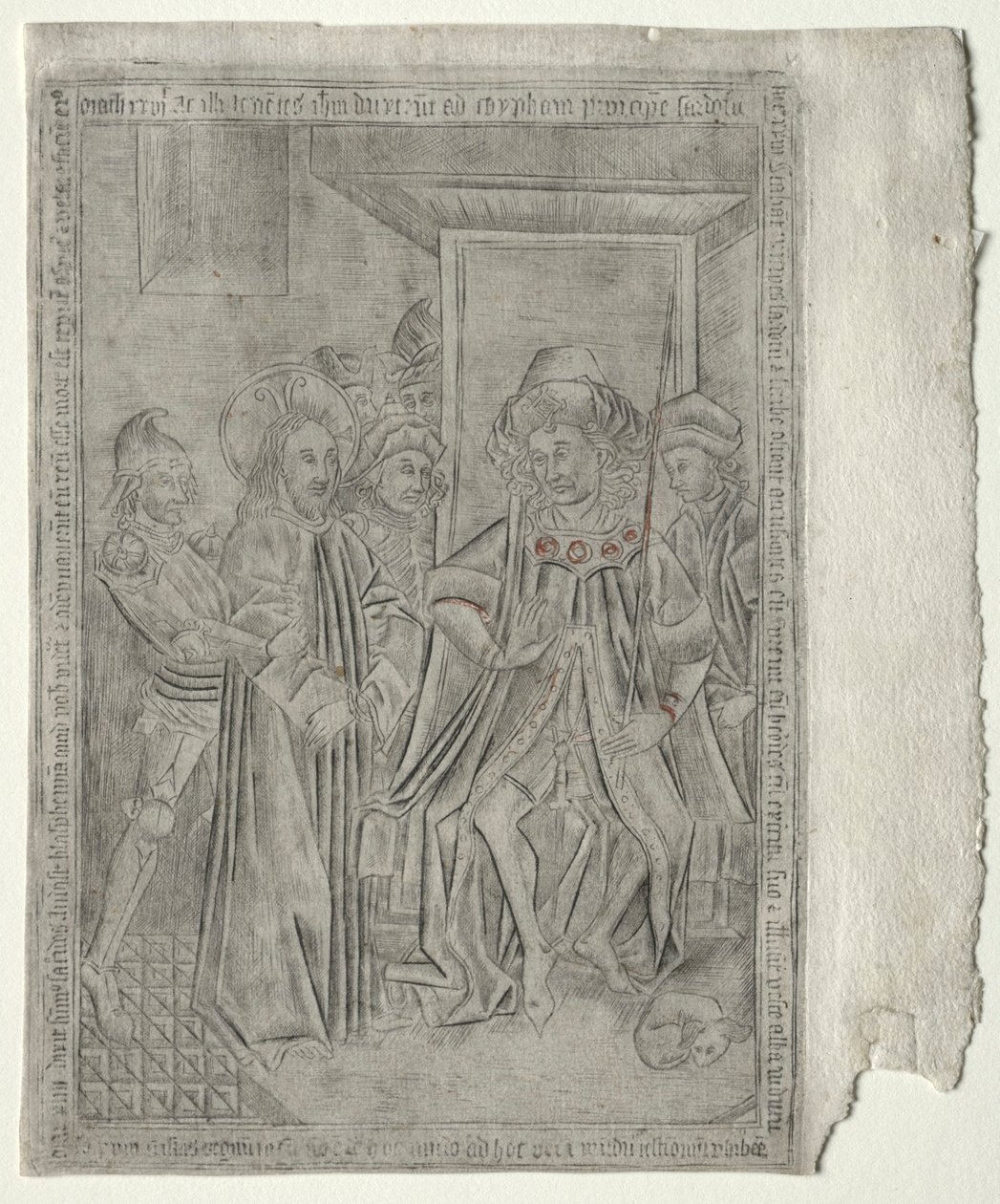 The Passion: Christ before Caiaphas by Master of the Banderoles