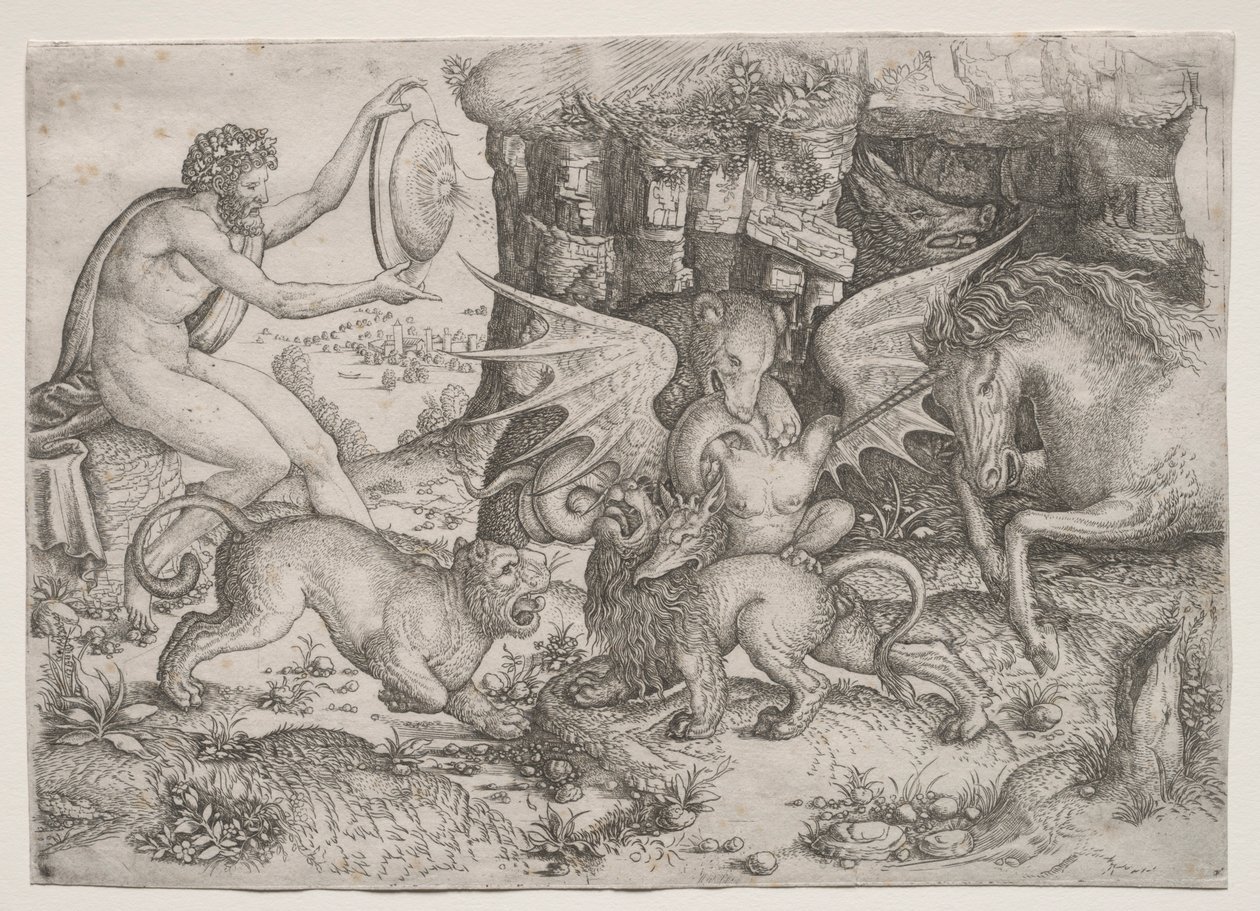 Allegorical Theme: Combat of Animals, c. 1515-1520 by Master of the Beheading of St.