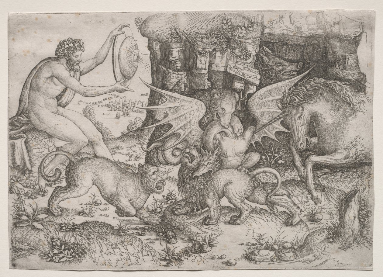 Allegorical Theme: Combat of Animals by Master of the Beheading of St. John