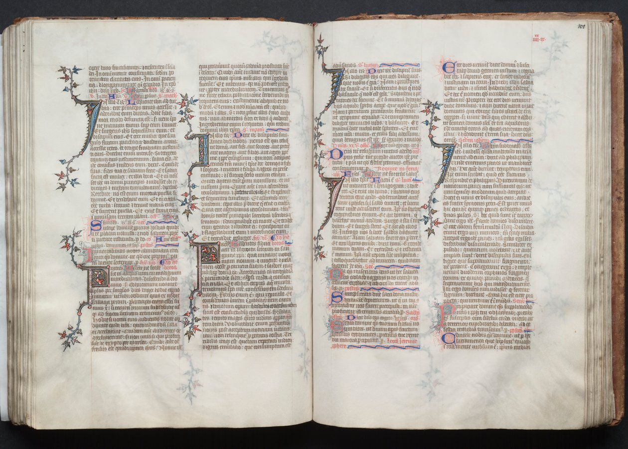 The Gotha Missal: Fol. 101r, Text, c. 1375 by Master of the Boqueteaux