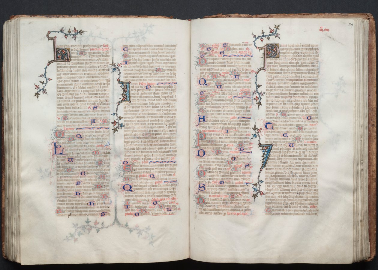 The Gotha Missal: Fol. 108v, Text, c. 1375 by Master of the Boqueteaux