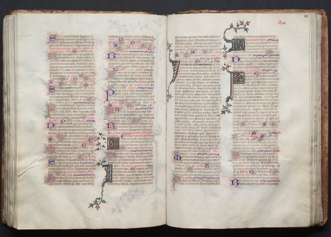 The Gotha Missal: Fol. 110v, Text, c. 1375 by Master of the Boqueteaux