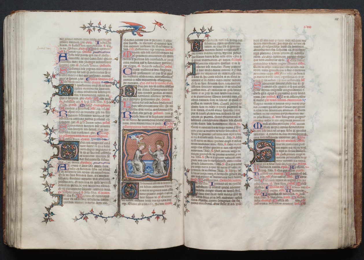 The Gotha Missal: Fol. 120r, Text, c. 1375 by Master of the Boqueteaux