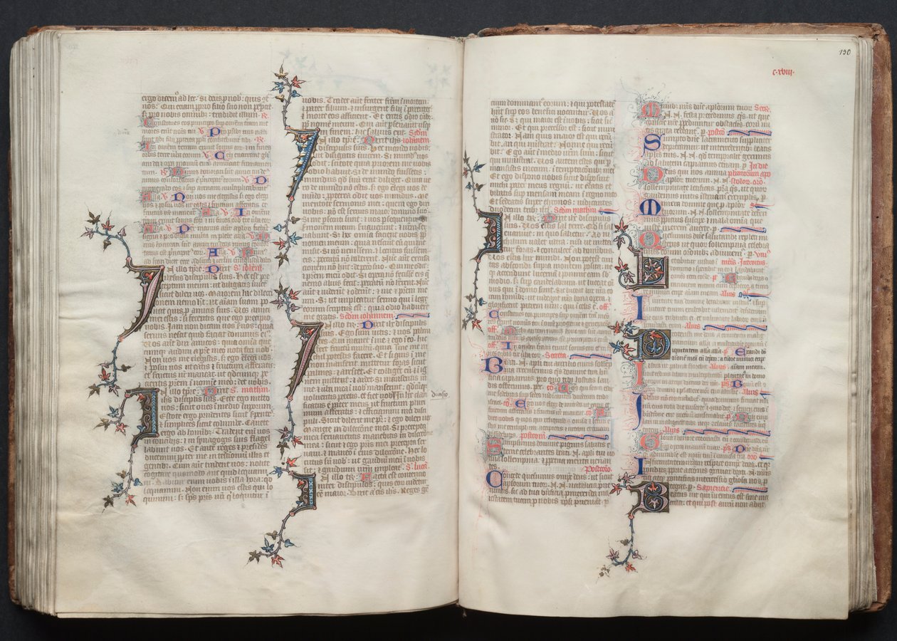 The Gotha Missal: Fol. 130r, Text, c. 1375 by Master of the Boqueteaux