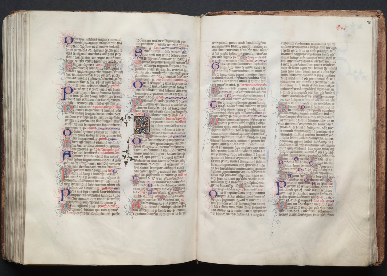 The Gotha Missal: Fol. 140r, Text, c. 1375 by Master of the Boqueteaux