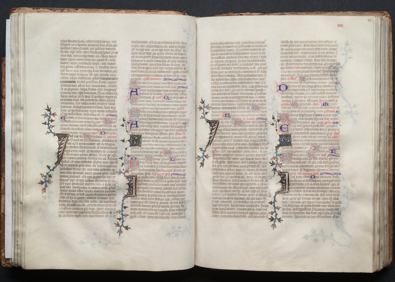The Gotha Missal: Fol. 42r, Text, c. 1375 by Master of the Boqueteaux