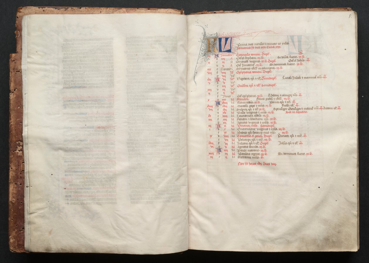 The Gotha Missal: Fol. 5r, Text, c. 1375 by Master of the Boqueteaux