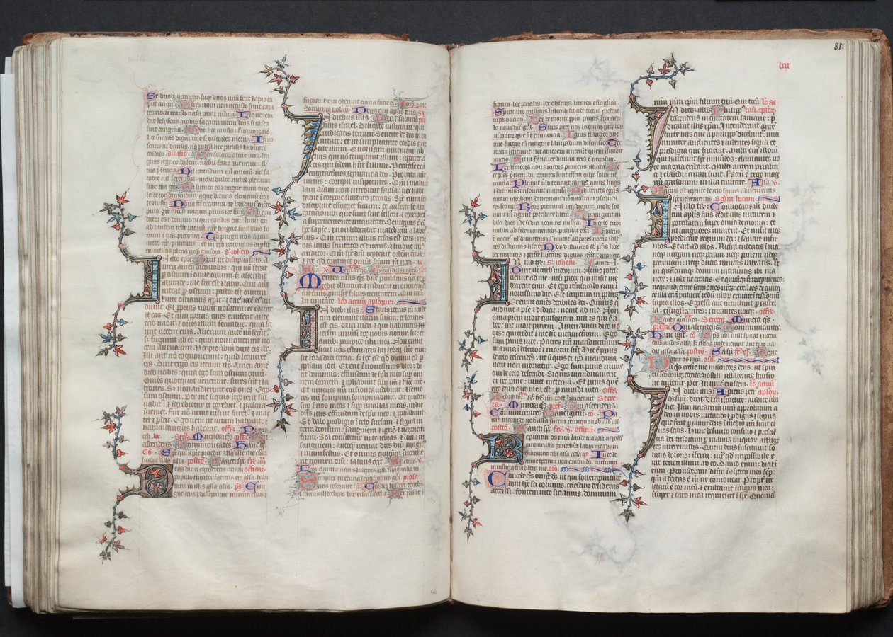 The Gotha Missal: Fol. 80v, Text, c. 1375 by Master of the Boqueteaux