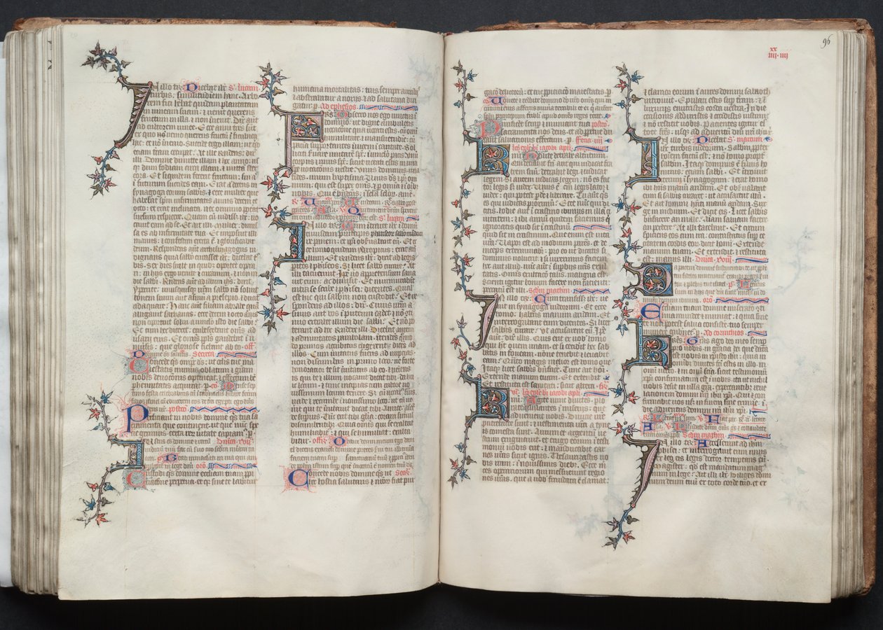 The Gotha Missal: Fol. 95v, Text, c. 1375 by Master of the Boqueteaux
