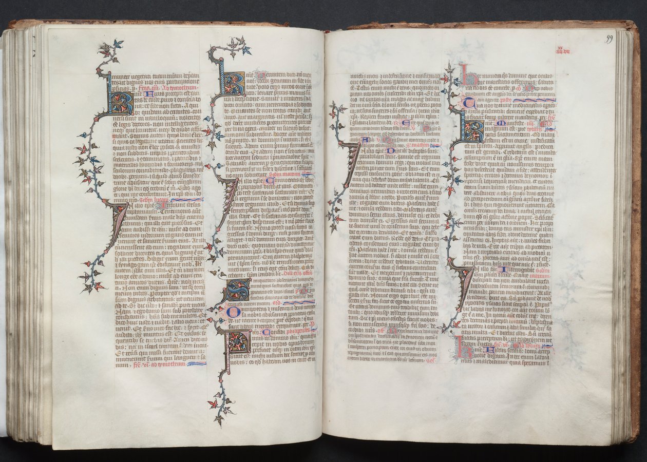 The Gotha Missal: Fol. 98v, Text, c. 1375 by Master of the Boqueteaux
