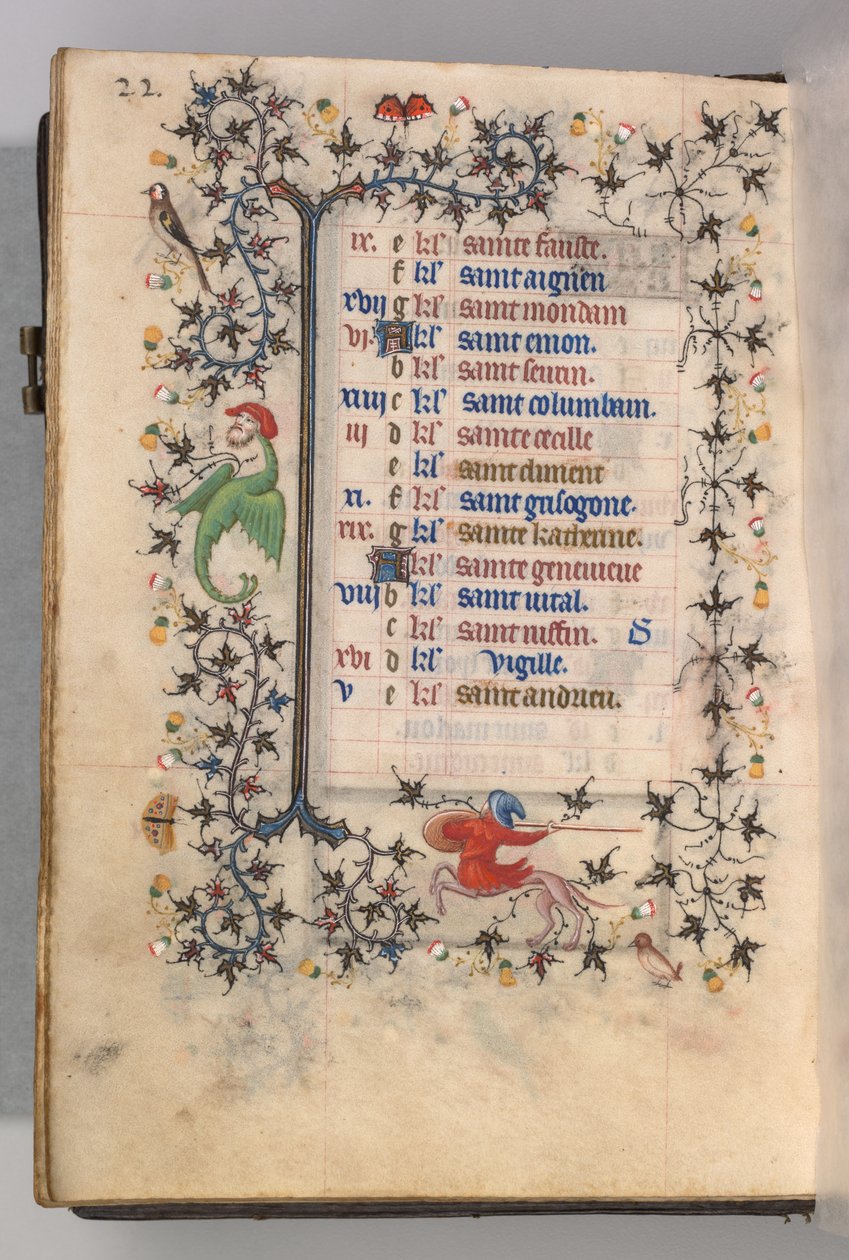 Hours of Charles the Noble, King of Navarre: fol. 11v, November, c. 1405 by Master of the Brussels Initials and Associates