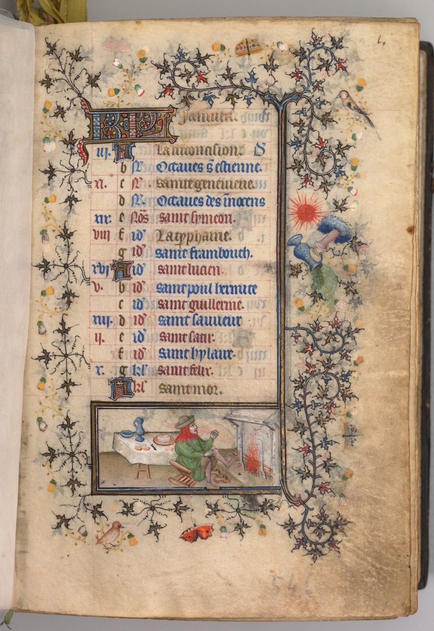 Hours of Charles the Noble, King of Navarre: January by Master of the Brussels Initials and Associates