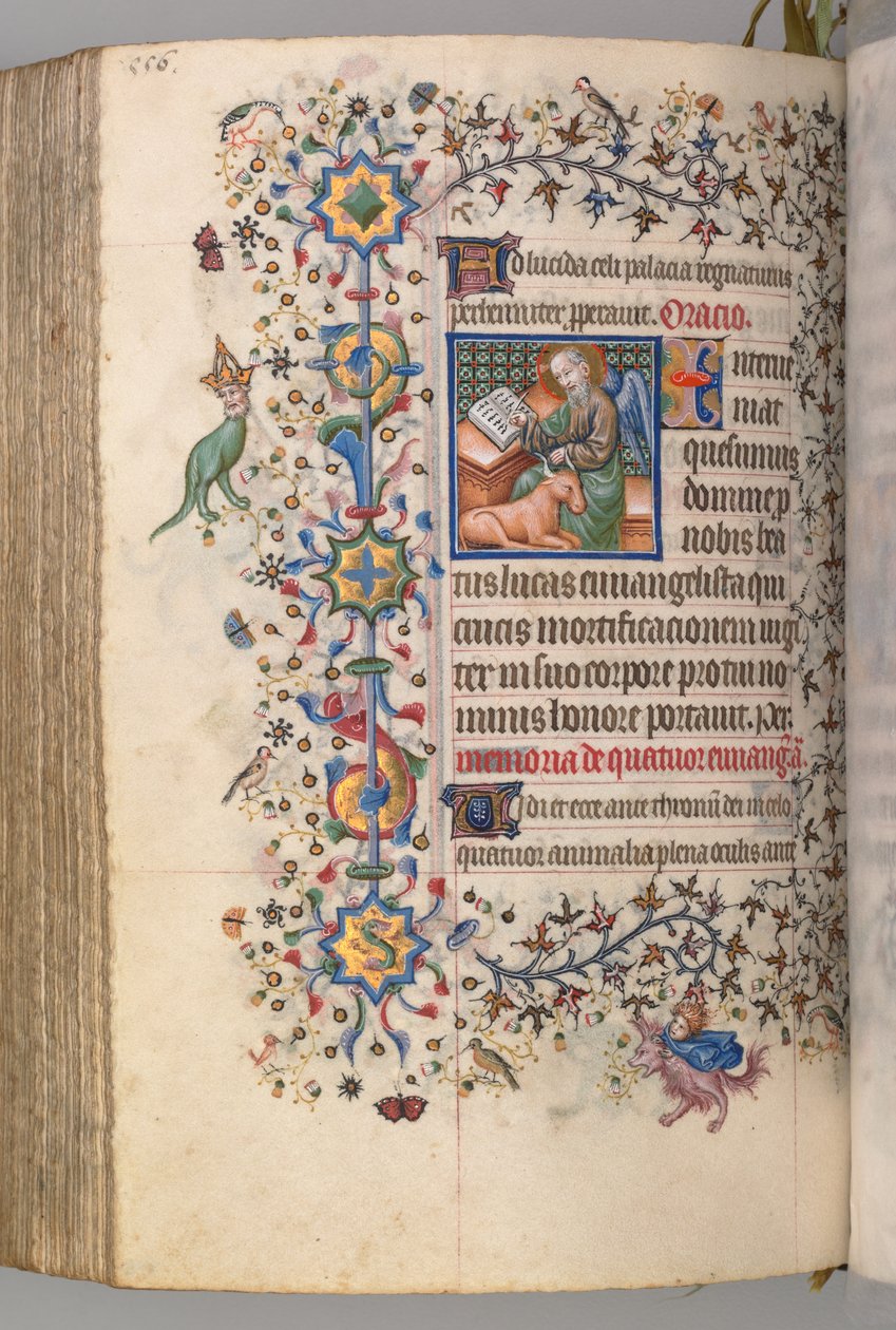 Hours of Charles the Noble, King of Navarre, fol. 272v, St. Luke by Master of the Brussels Initials and Associates