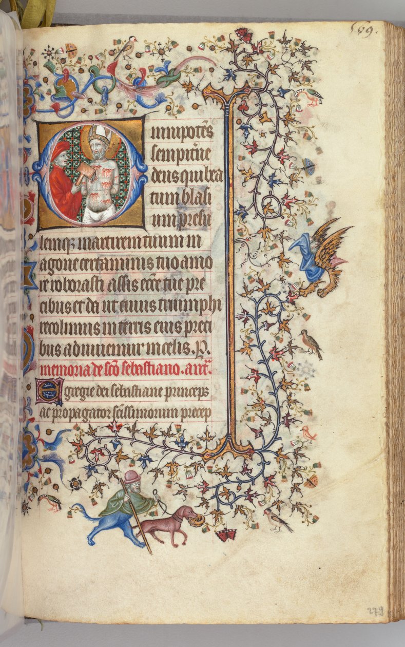 Hours of Charles the Noble, King of Navarre, fol. 279r, St. Basins by Master of the Brussels Initials and Associates