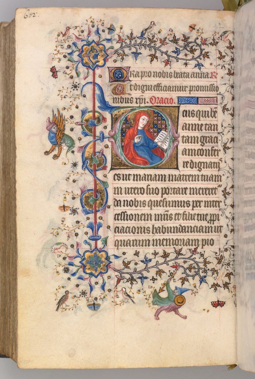 Hours of Charles the Noble, King of Navarre 1361-1425, fol. 295v, St. Anne by Master of the Brussels Initials and Associates