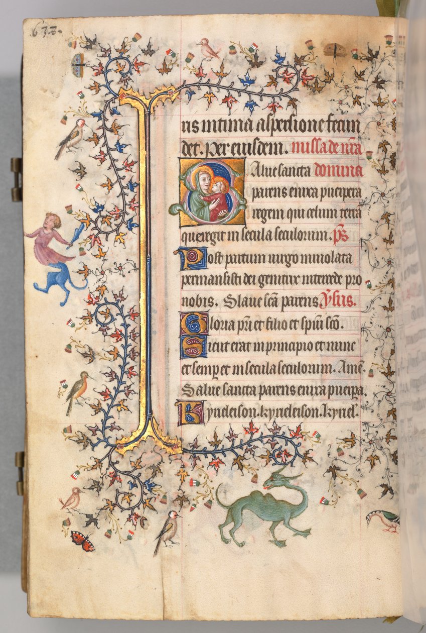 Hours of Charles the Noble, King of Navarre, fol. 313v, Virgin and Child by Master of the Brussels Initials and Associates