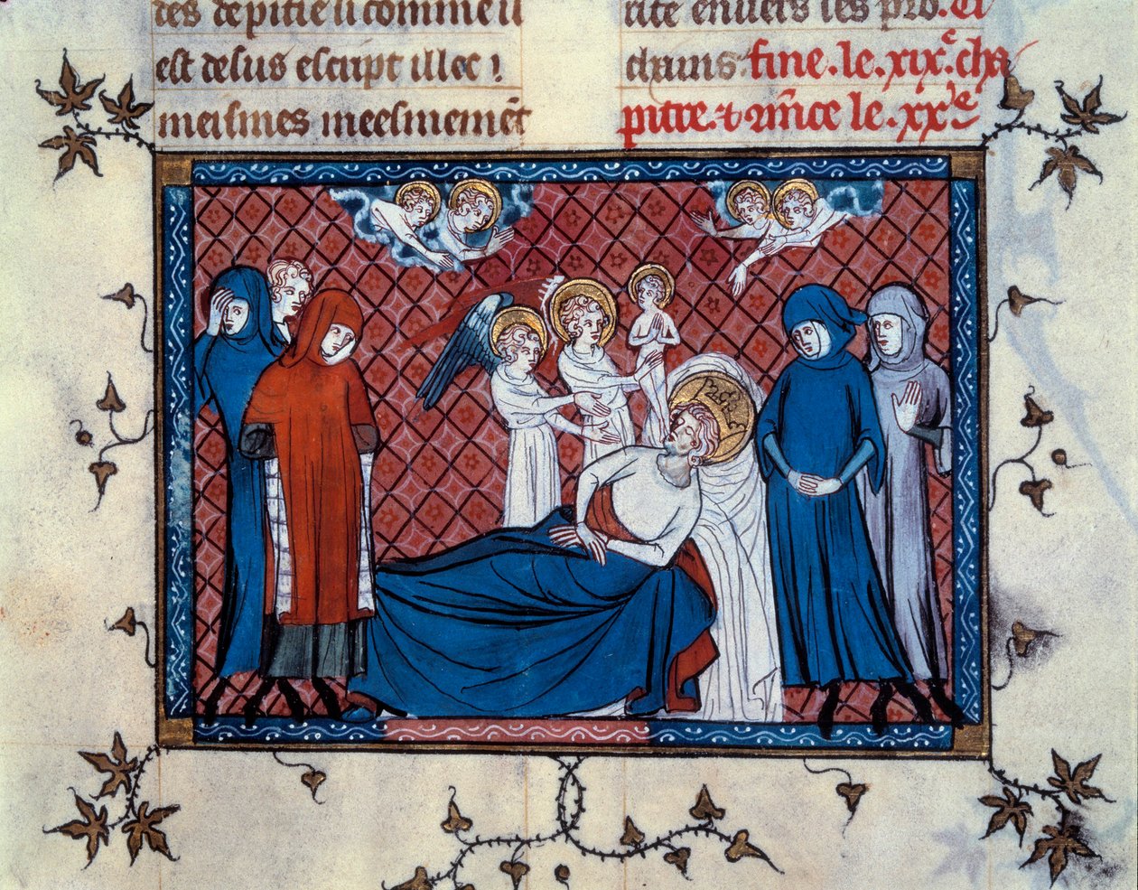 Death of Saint Louis in Tunis on 25 August 1270 by Master of the Cambrai Missal Mahiet