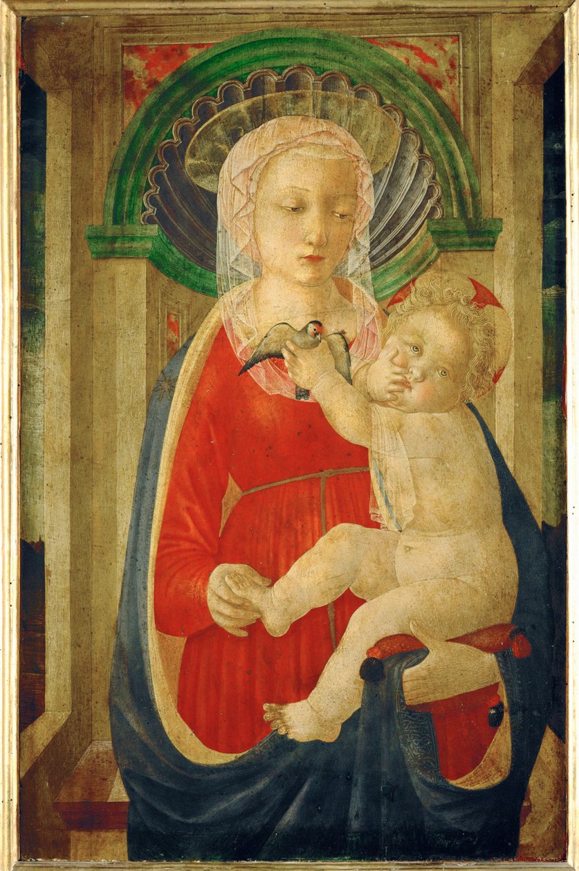Madonna and Child with a Goldfinch by Master of the Castello Nativity
