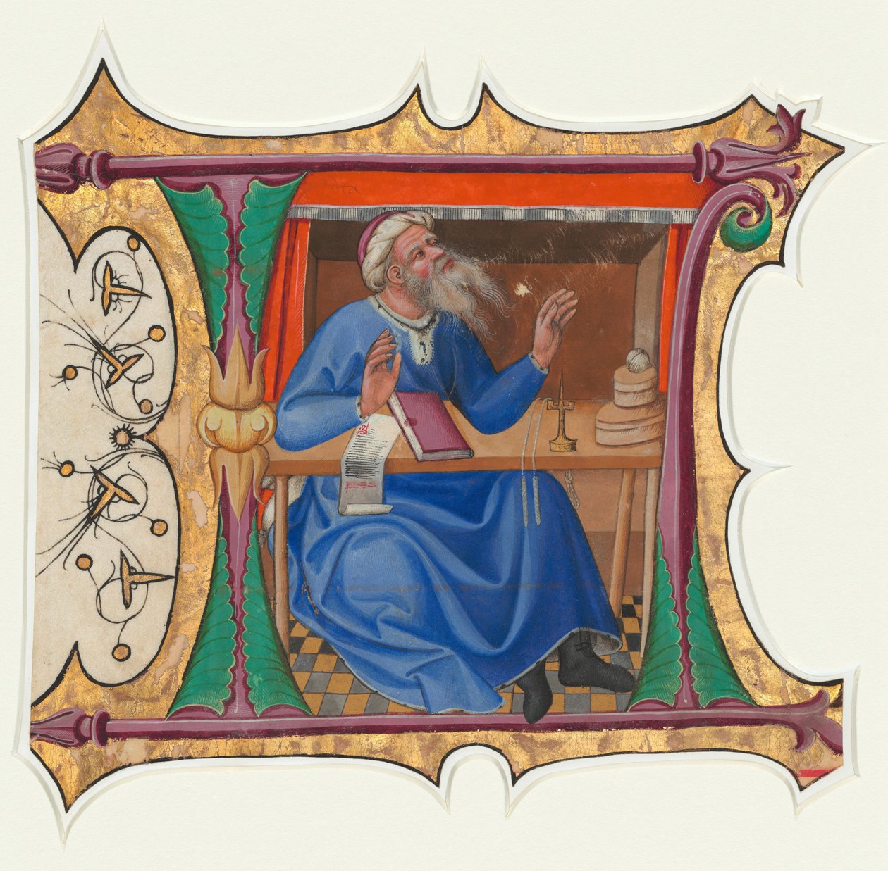 Initial L with Old Testament Prophet by Master of the Cypresses