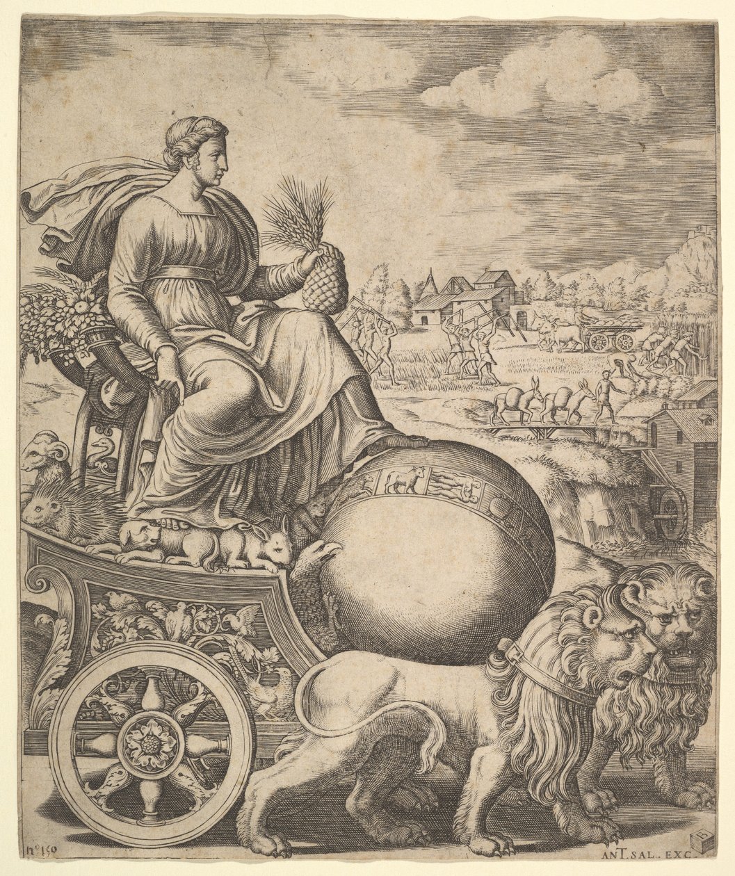Cybele in Her Chariot Drawn by Two Lions by Master of the Die