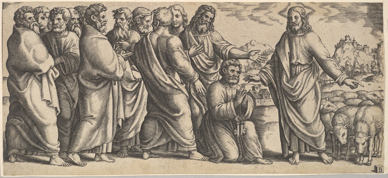 The Delivery of the Keys to Peter by Master of the Die