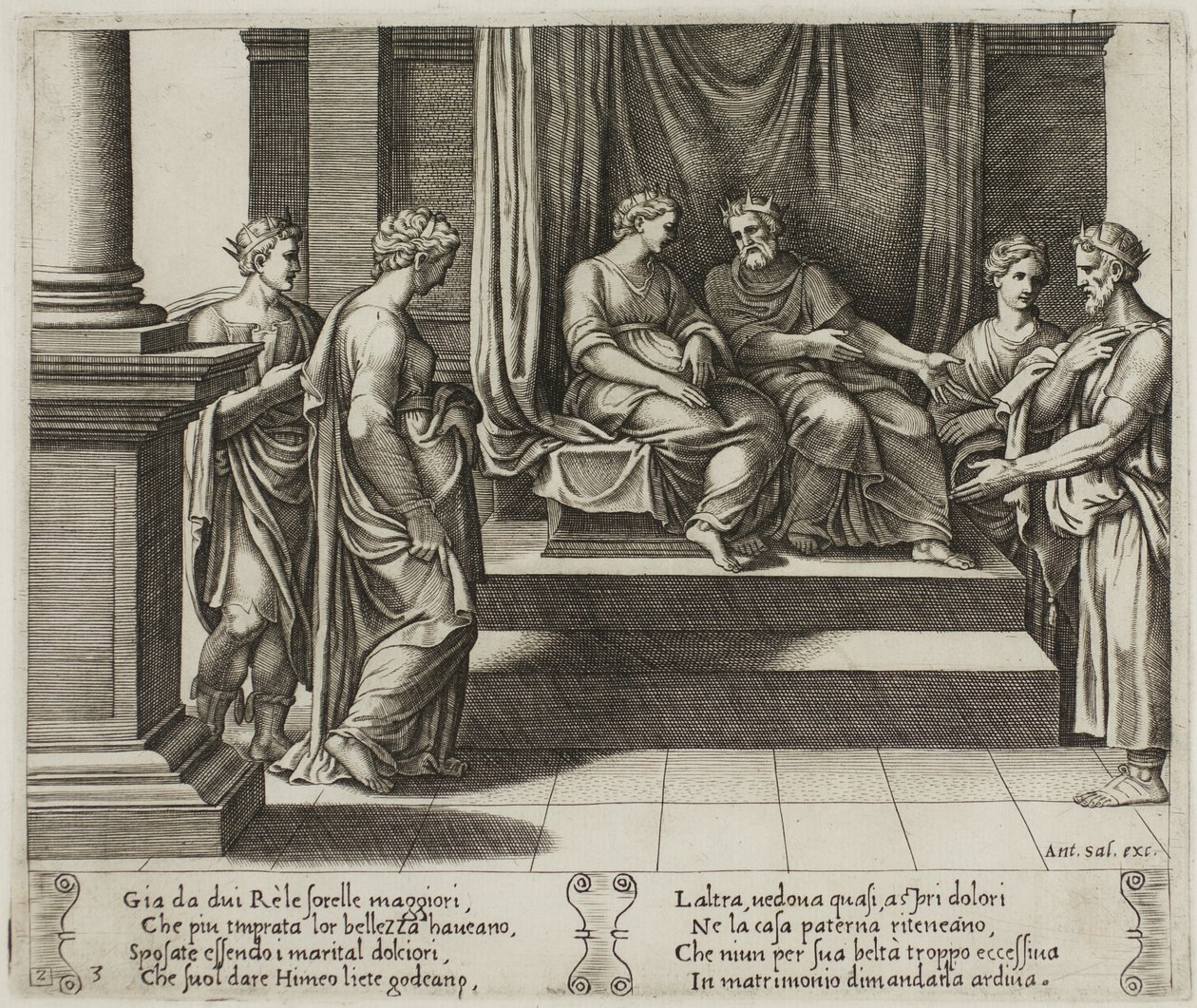 The Two Sisters of Psyche are Married to Kings; Psyche is Presented to a King by Master of the Die