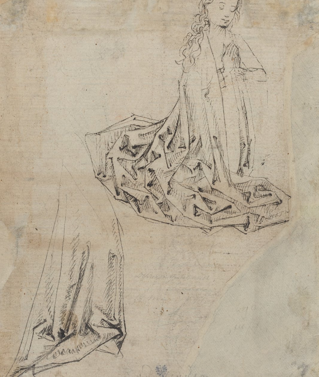 Female Figure Kneeling in Prayer by Master of the Drapery Studies