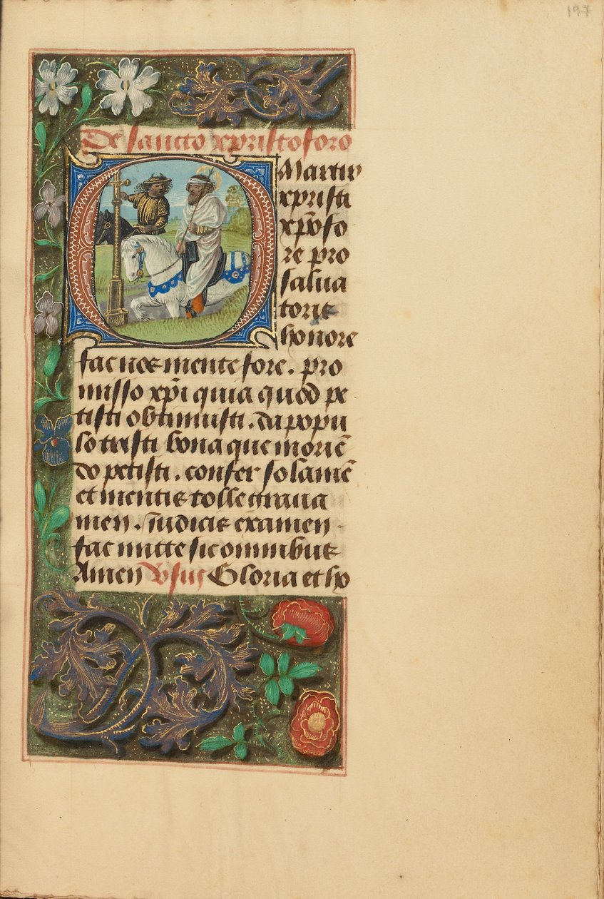 Initial O: Saint Christopher by Master of the Dresden Prayer Book
