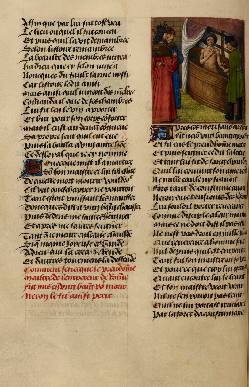 Miniature Shows Nero Watching Seneca