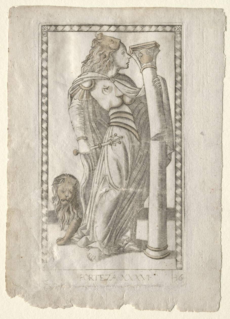 Fortitude (from the Tarocchi, series B: Cosmic Principles & Virtues, #36) by Master of the E Series Tarocchi