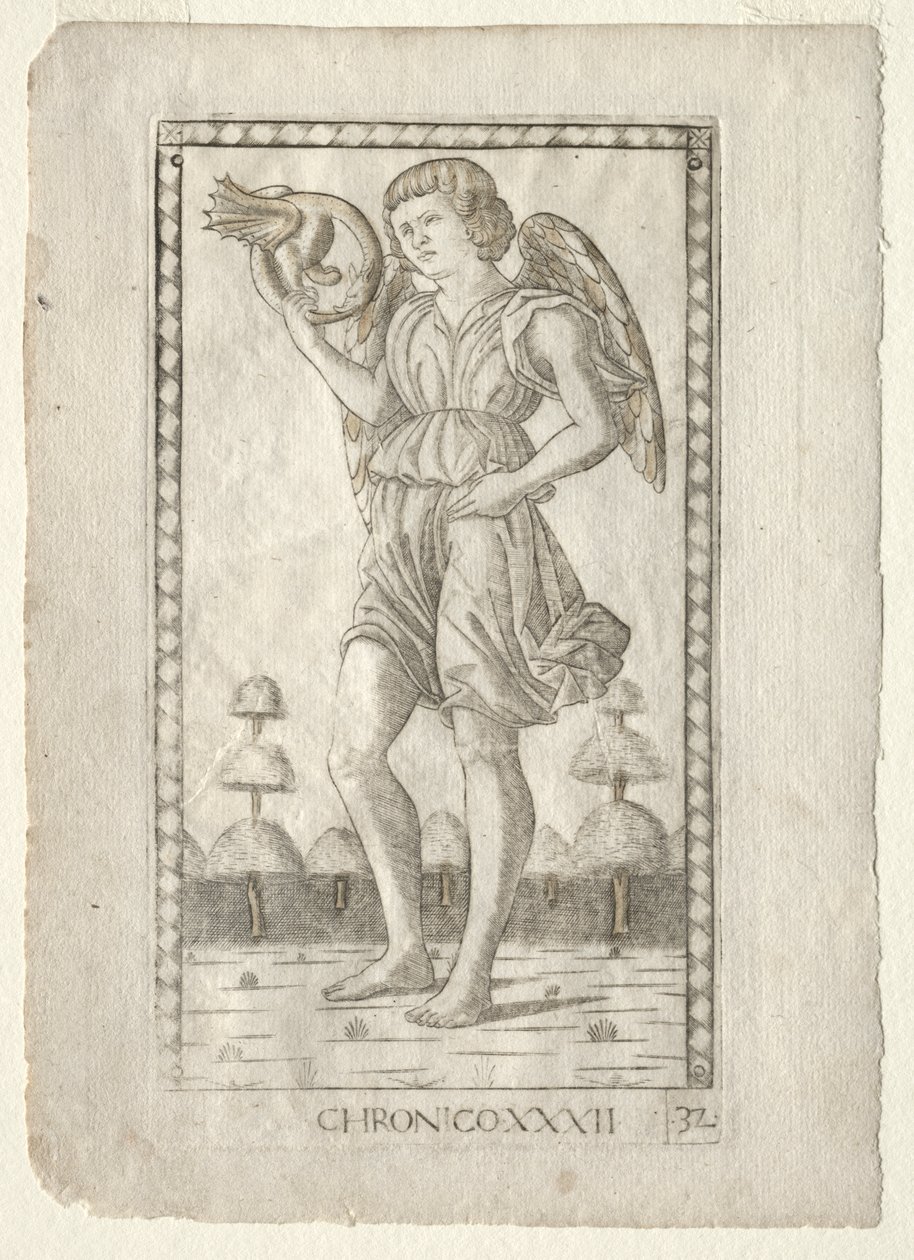 Genius of Time (from the Tarocchi, series B: Cosmic Principles & Virtues, #32) by Master of the E Series Tarocchi