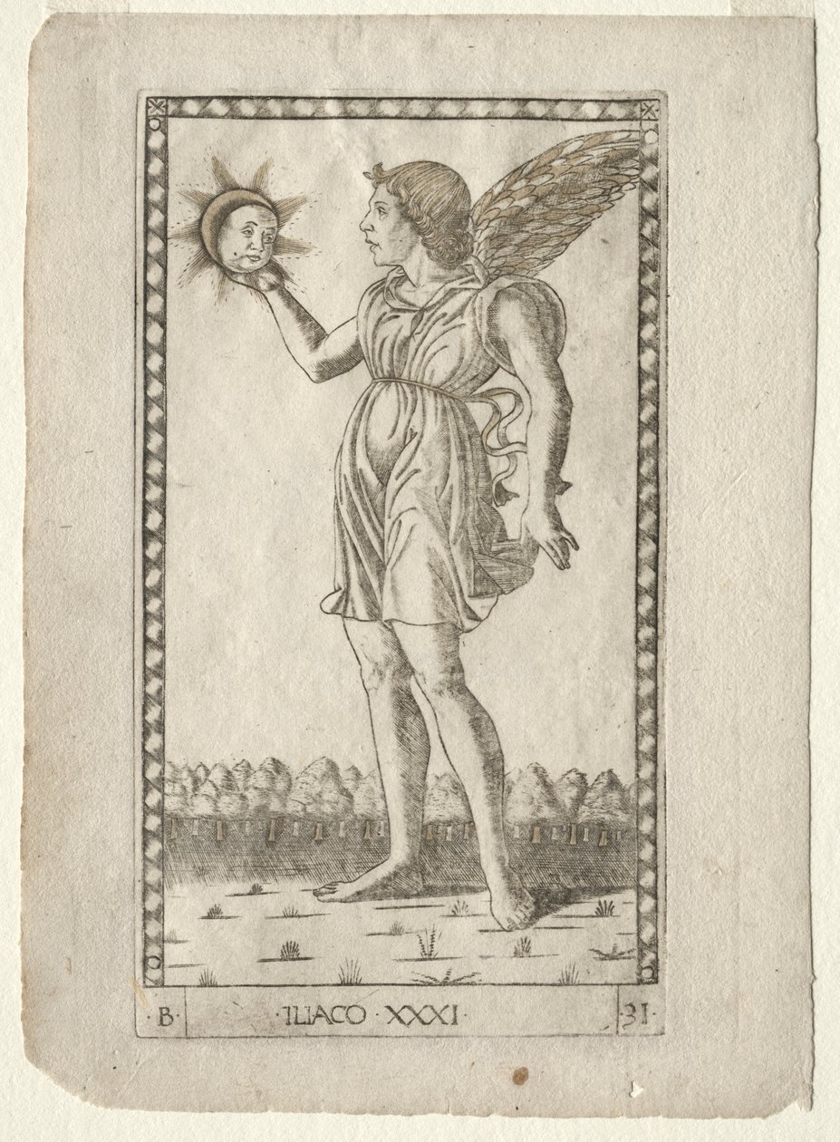 Genius of the Sun from the Tarocchi, Series B: Cosmic Principles & Virtues, #31 by Master of the E Series Tarocchi
